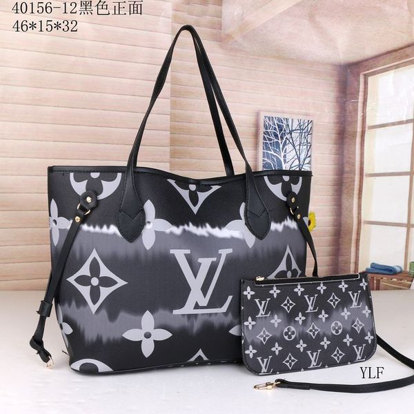 2020 new 2 piece set tote clutch handbag shoulder bags messenger women schoolbag lv louis vuitton vv